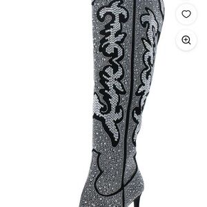 INC International Concepts Black and White Over the Knee Boots